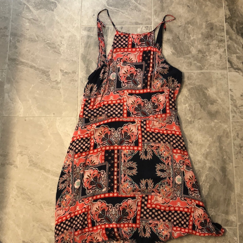 Red and Blue halter dress
